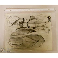 MARY BORGSTROM ORIGINAL POTTERY DRAWING