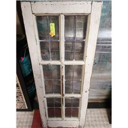 ANTIQUE LEADED GLASS STORM WINDOW