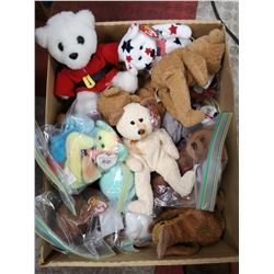 FLAT OF RARE BEANIE BABIES PRINCESS DIANA ETC