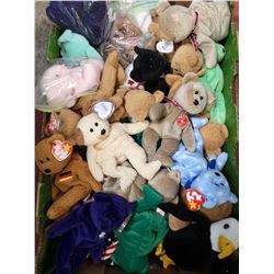 FLAT OF RARE BEANIE BABIES PRINCESS DIANA ETC