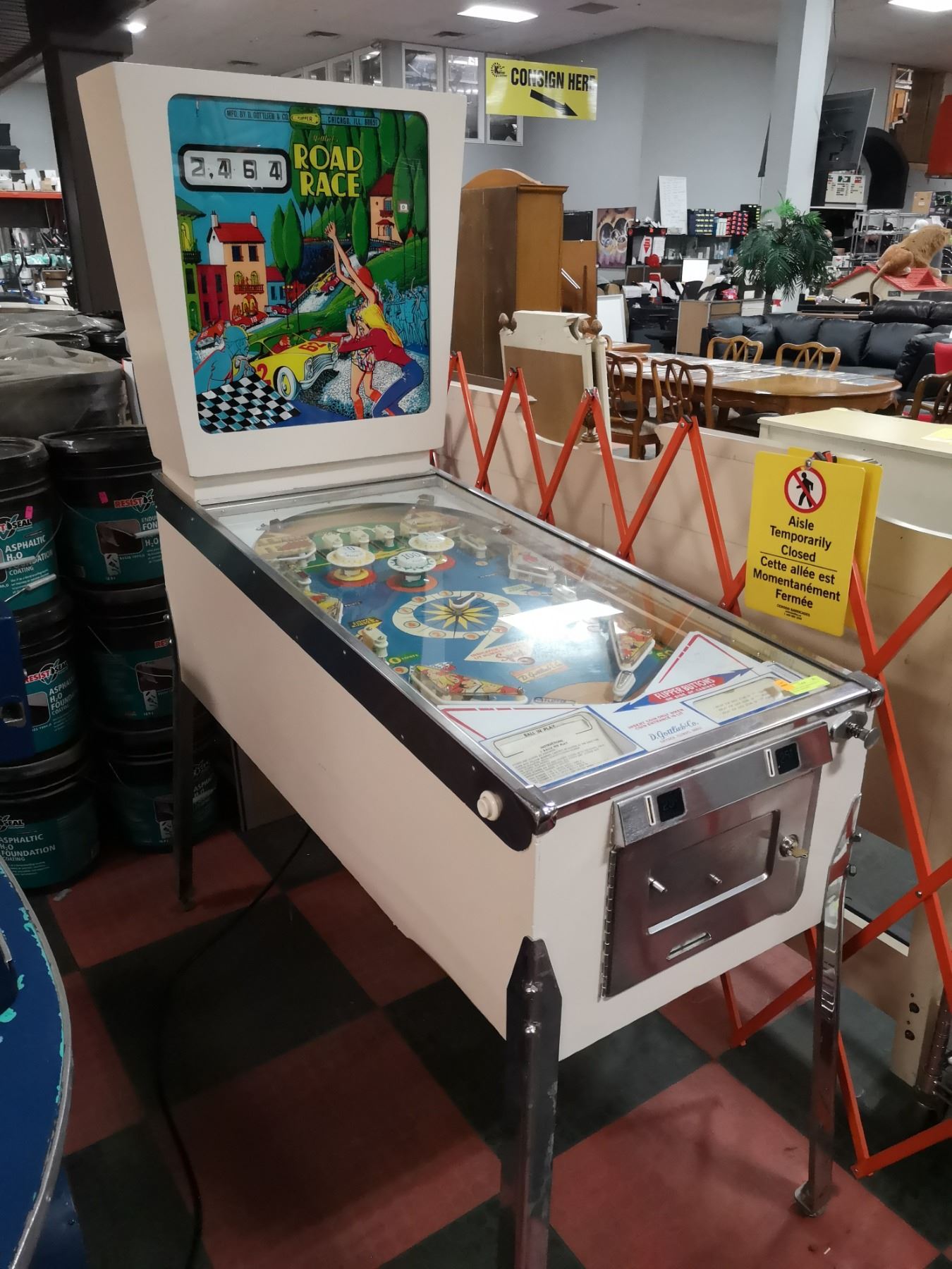 VINTAGE GOTTLIEB ROAD RACE PINBALL MACHINE