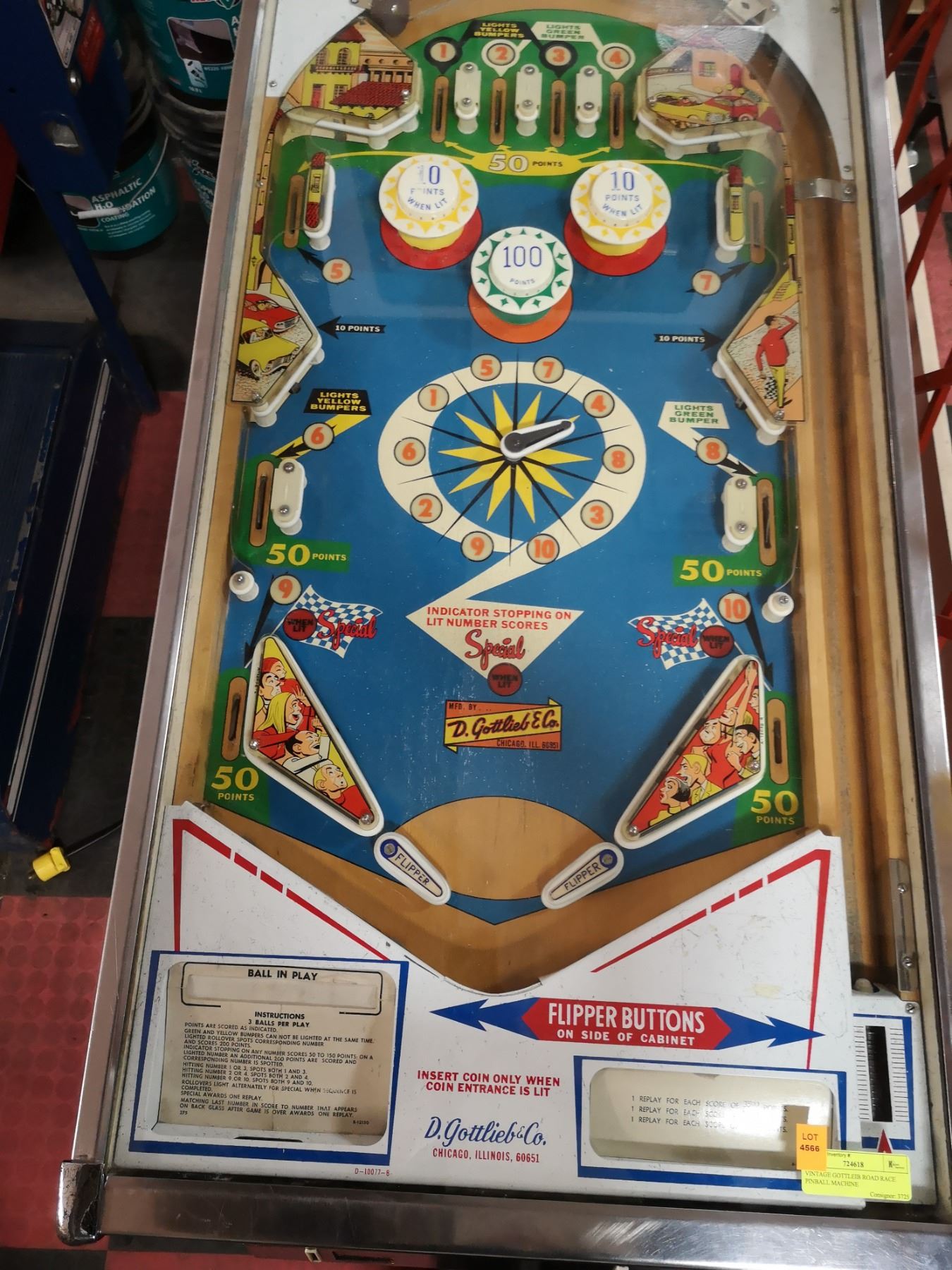 VINTAGE GOTTLIEB ROAD RACE PINBALL MACHINE - Kastner Auctions
