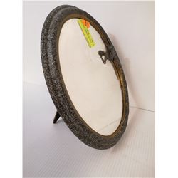 OVAL BRASS MIRROR ART DECO