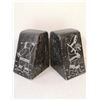 Image 1 : PAIR OF SIGNED SOAPSTONE BOOKENDS. ESTATE