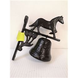 ANTIQUE CAST IRON WALL MOUNT EQUESTRIAN DOOR