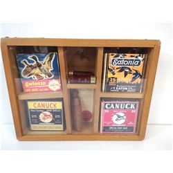 OLD SHOT SHELL DISPLAY /W CALL, MB GAME LICENSE.