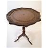 Image 1 : ANTIQUE LEATHER TOP OCCASIONAL TABLE.