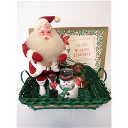 VINTAGE STANDING SANTA WITH VINTAGE CHRISTMAS