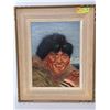 Image 1 : GRACE MCKEE 1955 INUIT PAINTING OIL ON BOARD