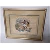 Image 1 : 18 X 24 FRAMED AND SIGNED EGYPTIAN ART ON CLOTH