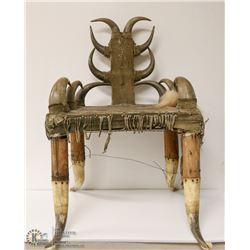 1890 CREE MADE BISON HORN CHAIR ONION LAKE CREE