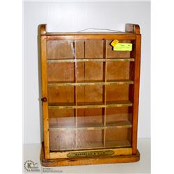 ANTIQUE DYE DISPLAY CABINET GENERAL STORE