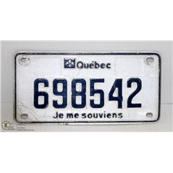 VINTAGE QUEBEC MOTORCYCLE PLATE