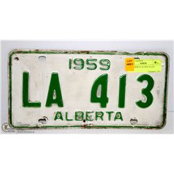 1959 ALBERTA LICENSE PLATE