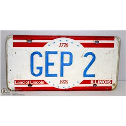 CENTENNIAL ILLINOIS PERSONALIZED PLATE