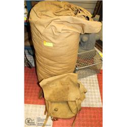 VINTAGE SLEEPING BAG & BACKPACK