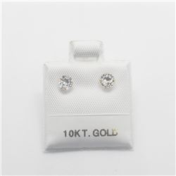 10K Yellow Gold White Topaz(0.45ct) Earrings, Made in Canada, Suggested Retail Value $180
