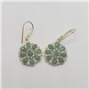 Image 1 : Silver Emerald Earrings, Suggested Retail Value $240