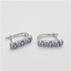 Silver Tanzanite Hoop Earrings, Suggested Retail Value $160