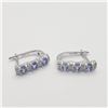 Image 1 : Silver Tanzanite Hoop Earrings, Suggested Retail Value $160