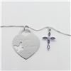 Image 1 : Silver 2 Pendent(Amethyst) 18" Necklace, Suggested Retail Value $160