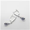 Image 2 : Silver Tanzanite Hoop Earrings, Suggested Retail Value $200