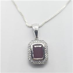 Silver Ruby 18"(1.6ct) Necklace, Suggested Retail Value $160
