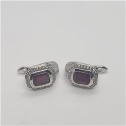 Silver Ruby 5.7G(3ct) Earrings, Suggested Retail Value $300