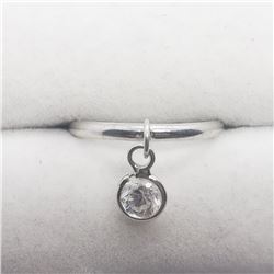 Silver Cubic Zirconia Ring (~Size 7), Suggested Retail Value $100