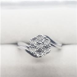 Silver 7 Diamond Ring (~Size 7), Suggested Retail Value $140