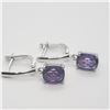 Image 1 : Silver Amethyst(4ct) Earrings, Suggested Retail Value $200