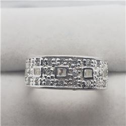 Silver Cubic Zirconia Ring (~Size 6.75) (~weight 6.34g), Suggested Retail Value $160