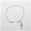 Image 1 : Silver With Cross 7.5" Bracelet, Suggested Retail Value $120