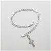 Image 2 : Silver With Cross 7.5" Bracelet, Suggested Retail Value $120