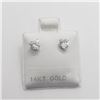 Image 1 : 14K White Gold Cz 10K Backing Earrings, Made in Canada, Suggested Retail Value $240