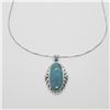 Image 2 : Silver Turquoise 18" Necklace, Suggested Retail Value $240