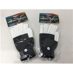 Lot of 2 pair NEW LED Light Up Gloves