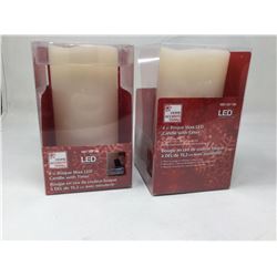 Lot of 2- 6 inch wax LED candles