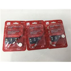 Lot of 3 mini light adhesive clips
