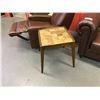 Image 2 : PAIR OF SIMON 20"W X 20"L X 22"H WOODEN INLAID SIDE TABLES WITH FAUX GRASS IN POT