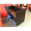 Image 2 : 60"W X 30"D X 44"H NIGHTSHADE 2 DRAWER RECEPTION COUNTER WITH BLUE MESH BACK MOBILE CHAIR