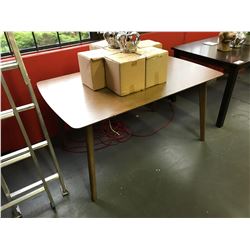 36"W X 58"L X 30"H MODERN MEDIUM WOOD DINING TABLE ( MINOR DAMAGE )