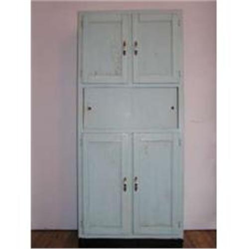 Vintage Tall Blue Painted Kitchen Cabinet 1296770