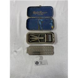 Nice Vintage Silver Plated Rolls Razor In Package