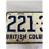 Image 2 : 1957 British Columbia License Plate