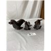 Image 2 : 2 Vintage Hand Carved Ironwood Seals And One Ironwood Sea Lion, Great Shape