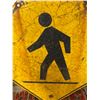 Image 2 : Early Vintage Yellow Steel Pedestrian Crossing Sign, Original Reflective Paint