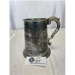 London Solid Pewter Stein/Tankard, 5"