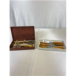 Vintage Bar Set W/Original Box And Set Of Steak Knives