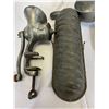 Image 2 : Vintage Cast Grinder, Metal Bread Pan Mold, Farmhouse Scoop And Fork